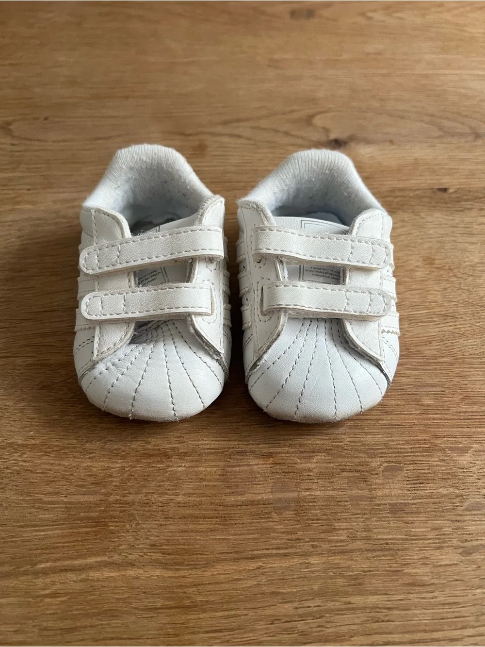 Adidas Kids Baby White Superstar Crib Shoes Velcro Sneakers Infant 1K